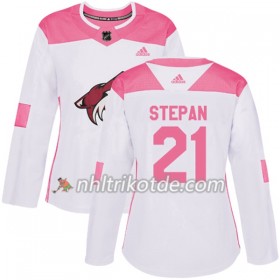Arizona Coyotes Trikot Derek Stepan 21 Adidas 2017-2018 Weiß Pink Fashion Authentic - Dame